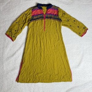 kaftan Dress Floral Sleeves Girl Cute Size 9